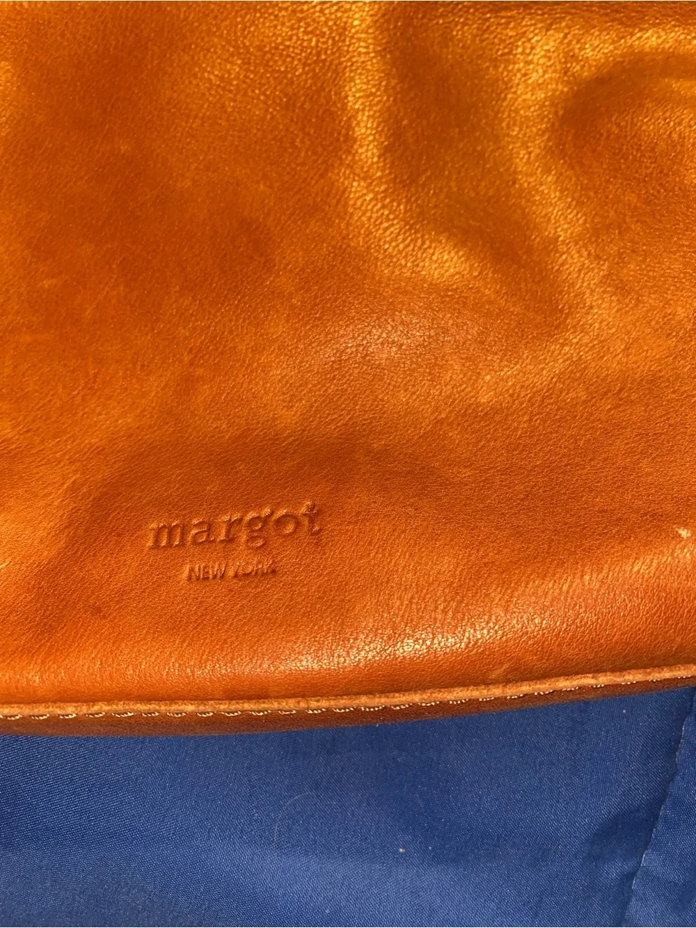 margot Cognac Leather Crossbody Bag with Gold Hardware